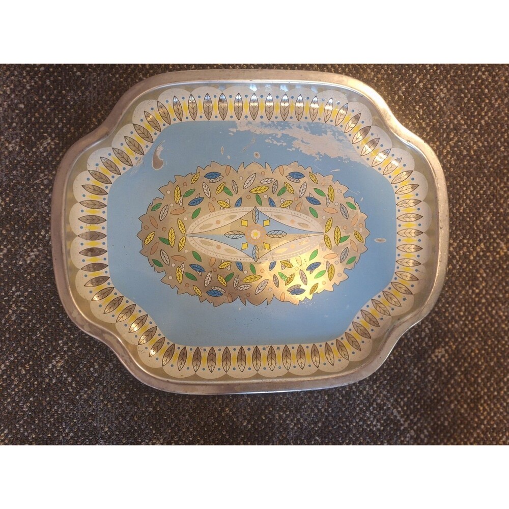 Vtg MCM Baret Ware Art Grace Serving Tray 236 Leaves Made In England